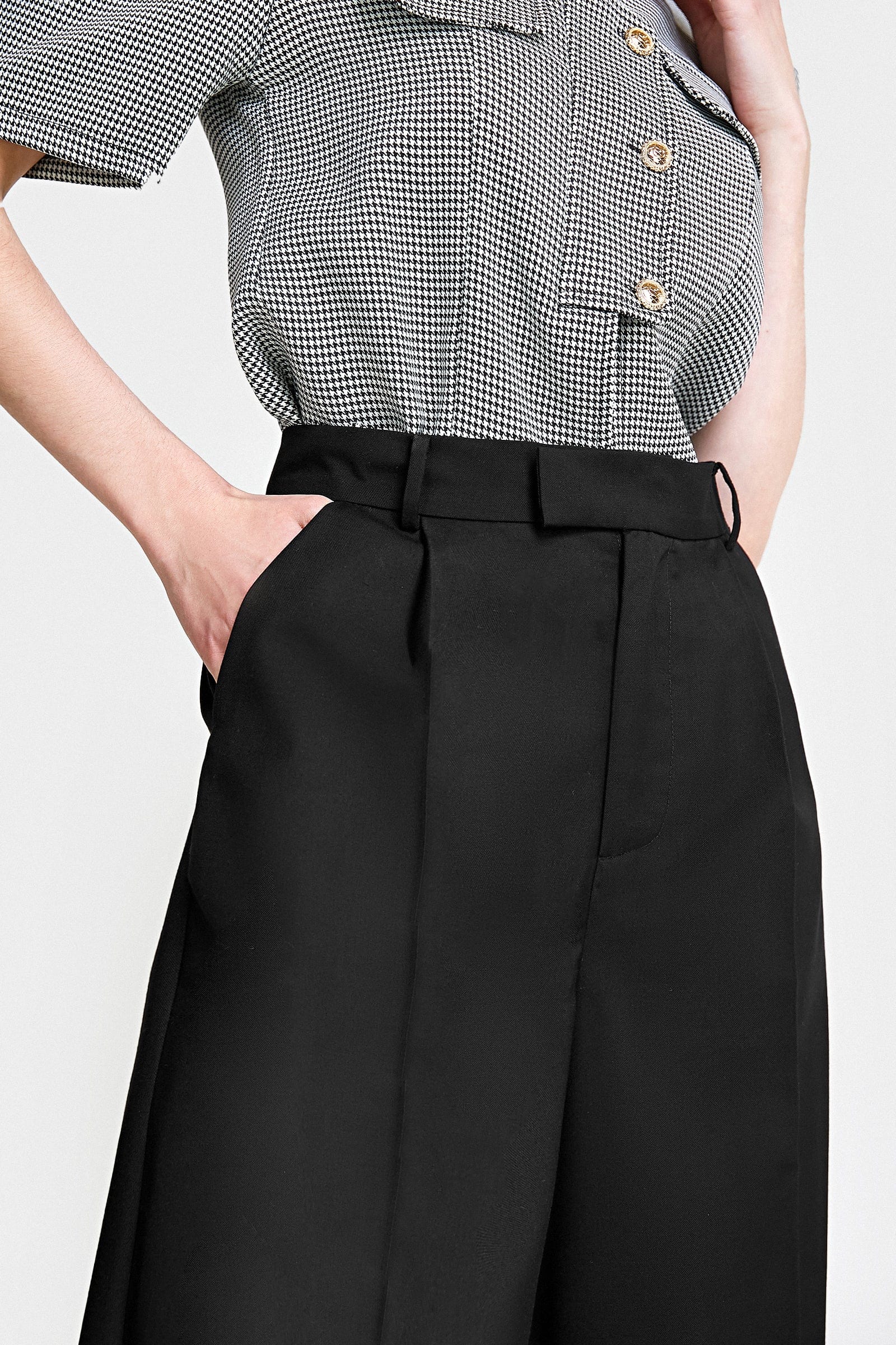 Business Essential Black Wide Slacks