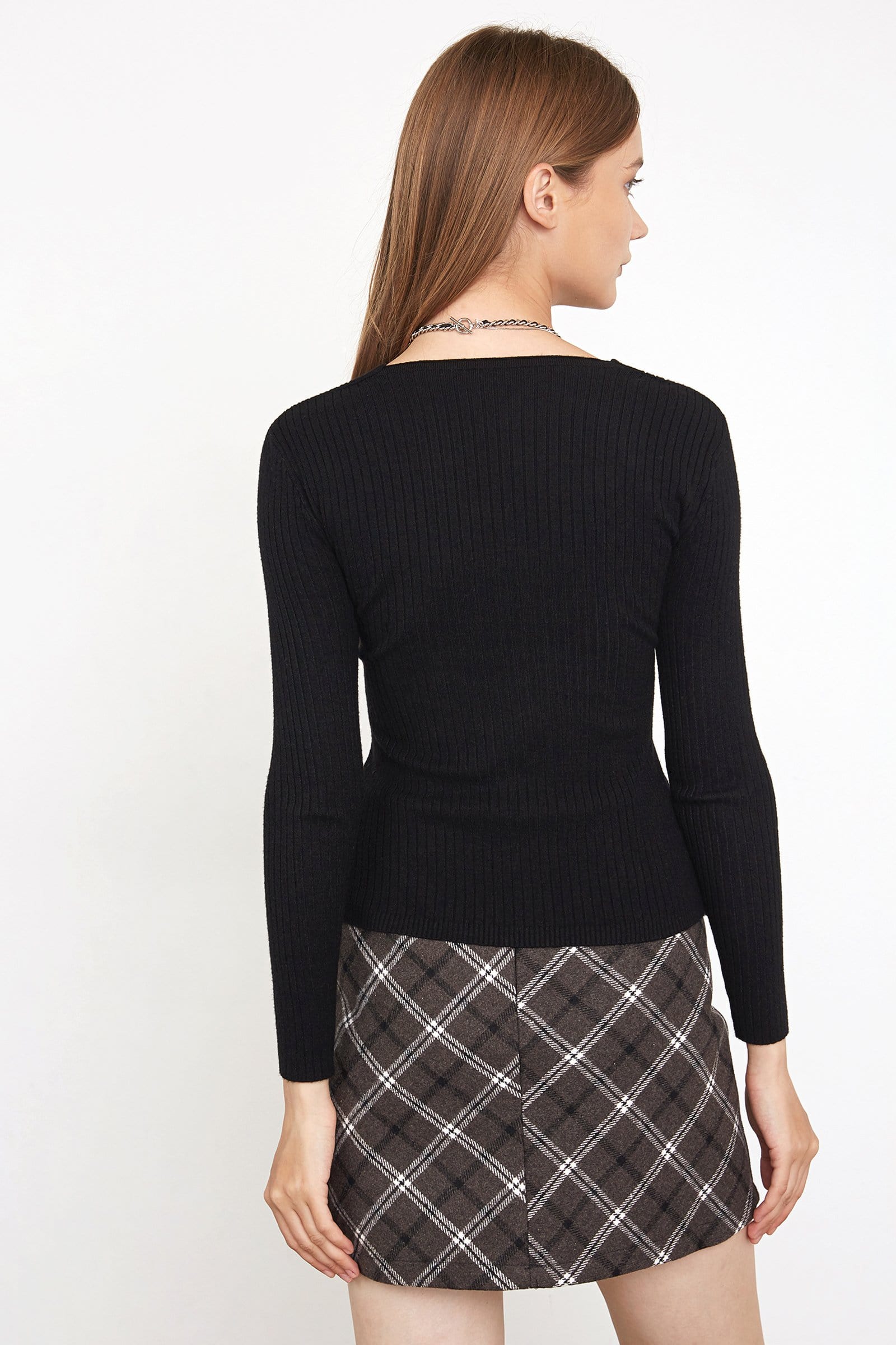 Myrline Black V-Neck Sweater
