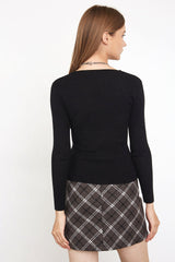 Myrline Black V-Neck Sweater