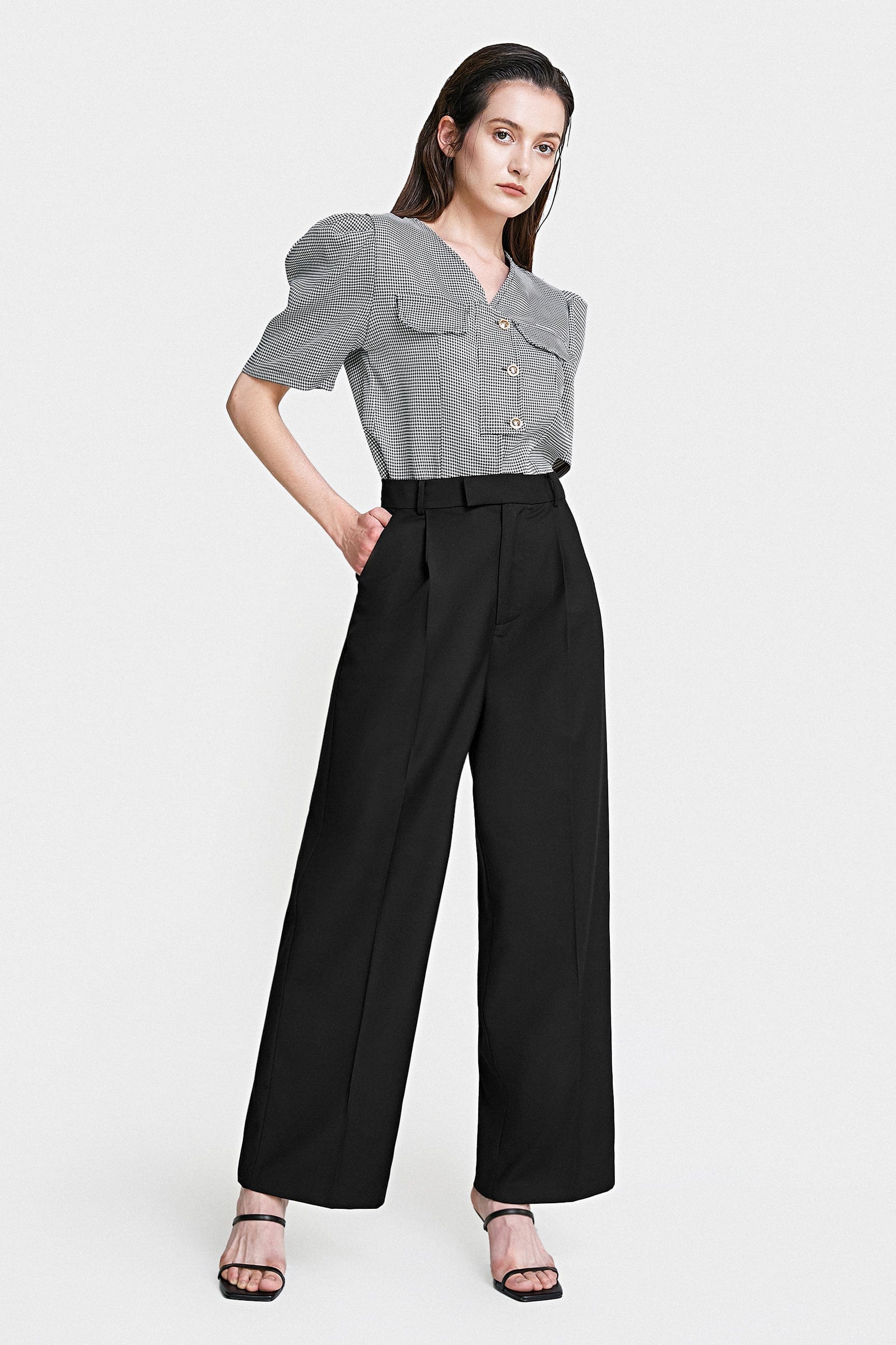 Business Essential Black Wide Slacks