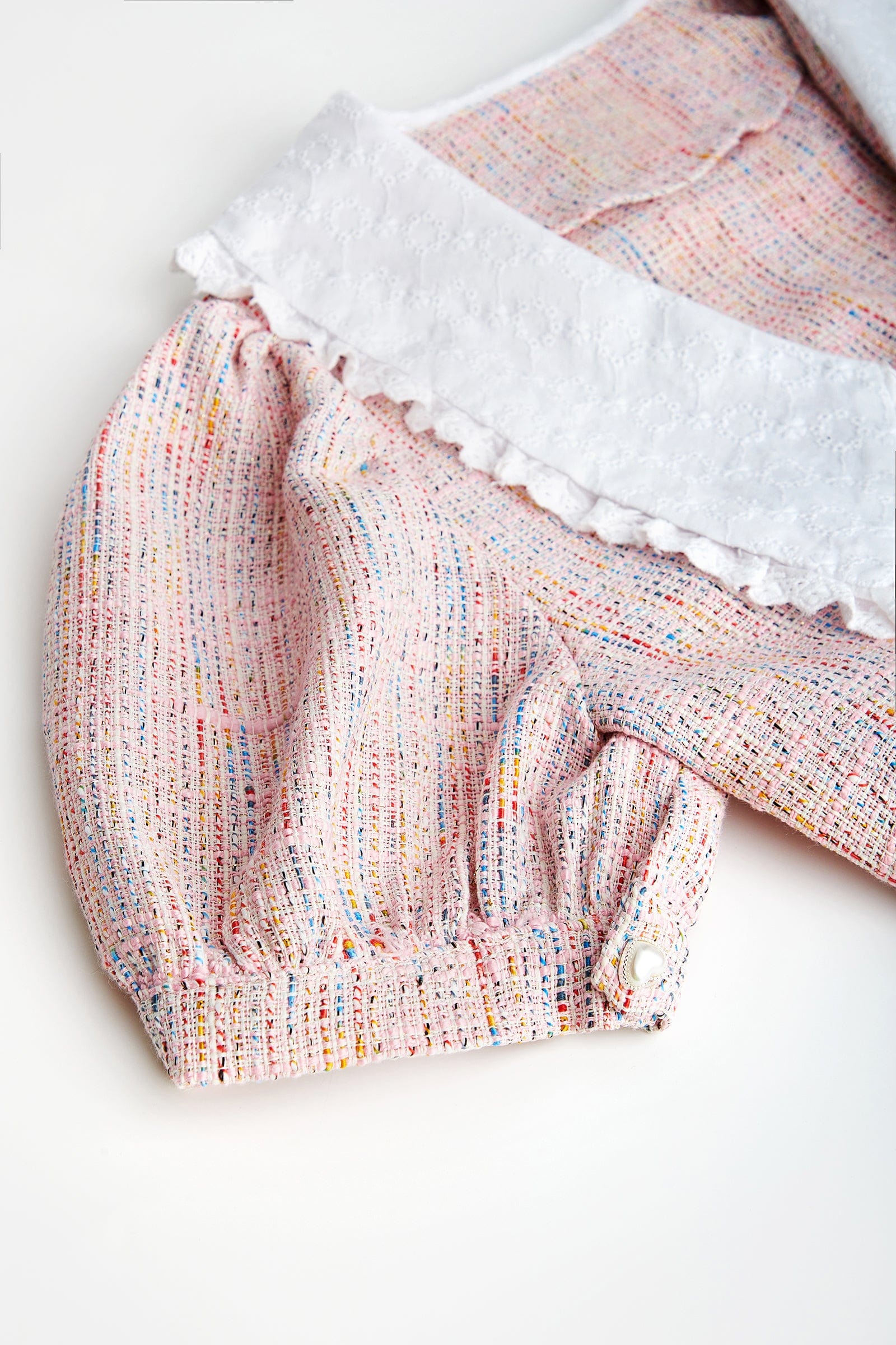 Pink Statement Collar Buttoned Mini Dress