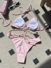 5 Colors Halter Shell Bikini Two-pieces Bikini Set