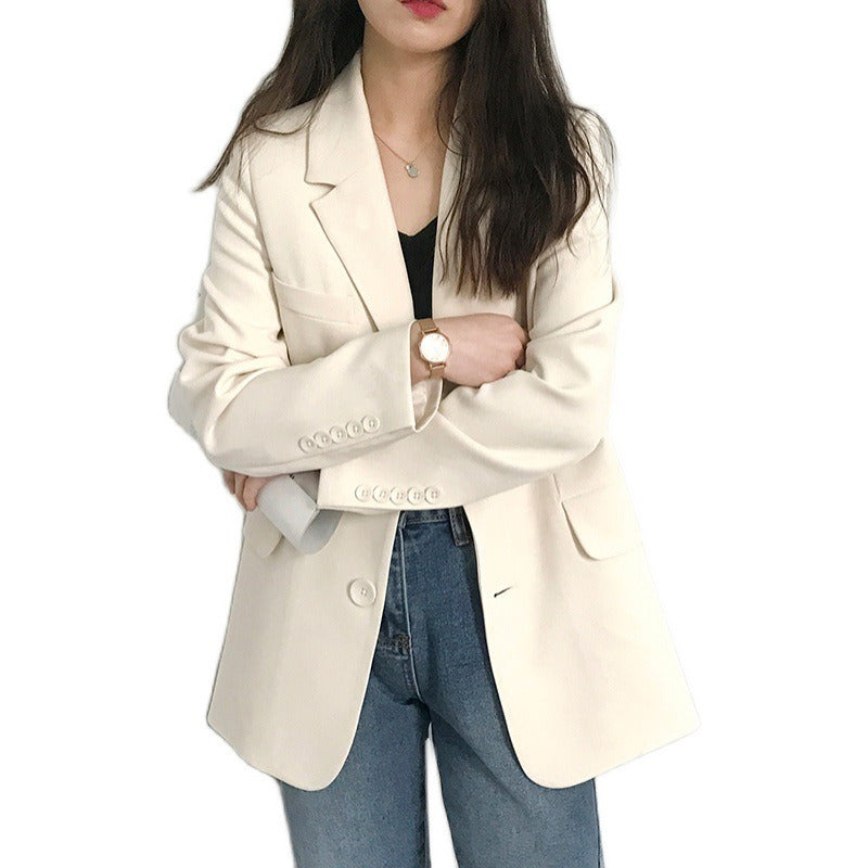 Milky White Korean Version of Casual Versatile High-end Thin Suit