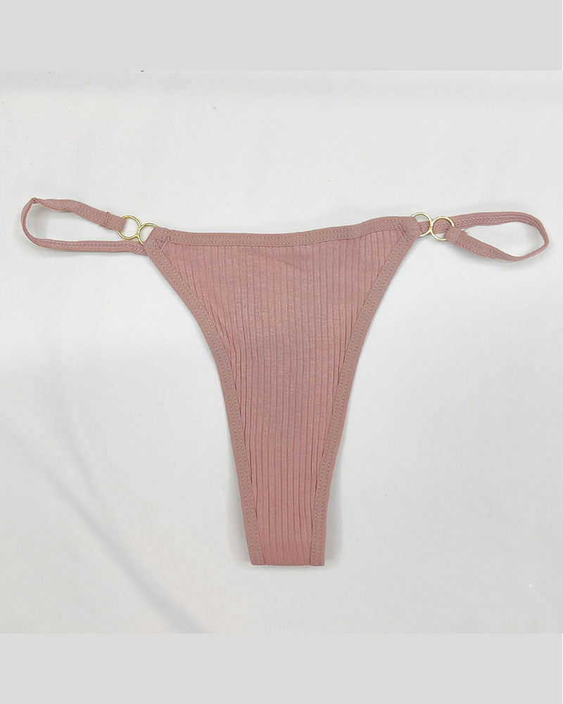 Cotton Threaded T-Pants Women's Low Waist Hip Lifting Fitness High Fork Fashionable Thong