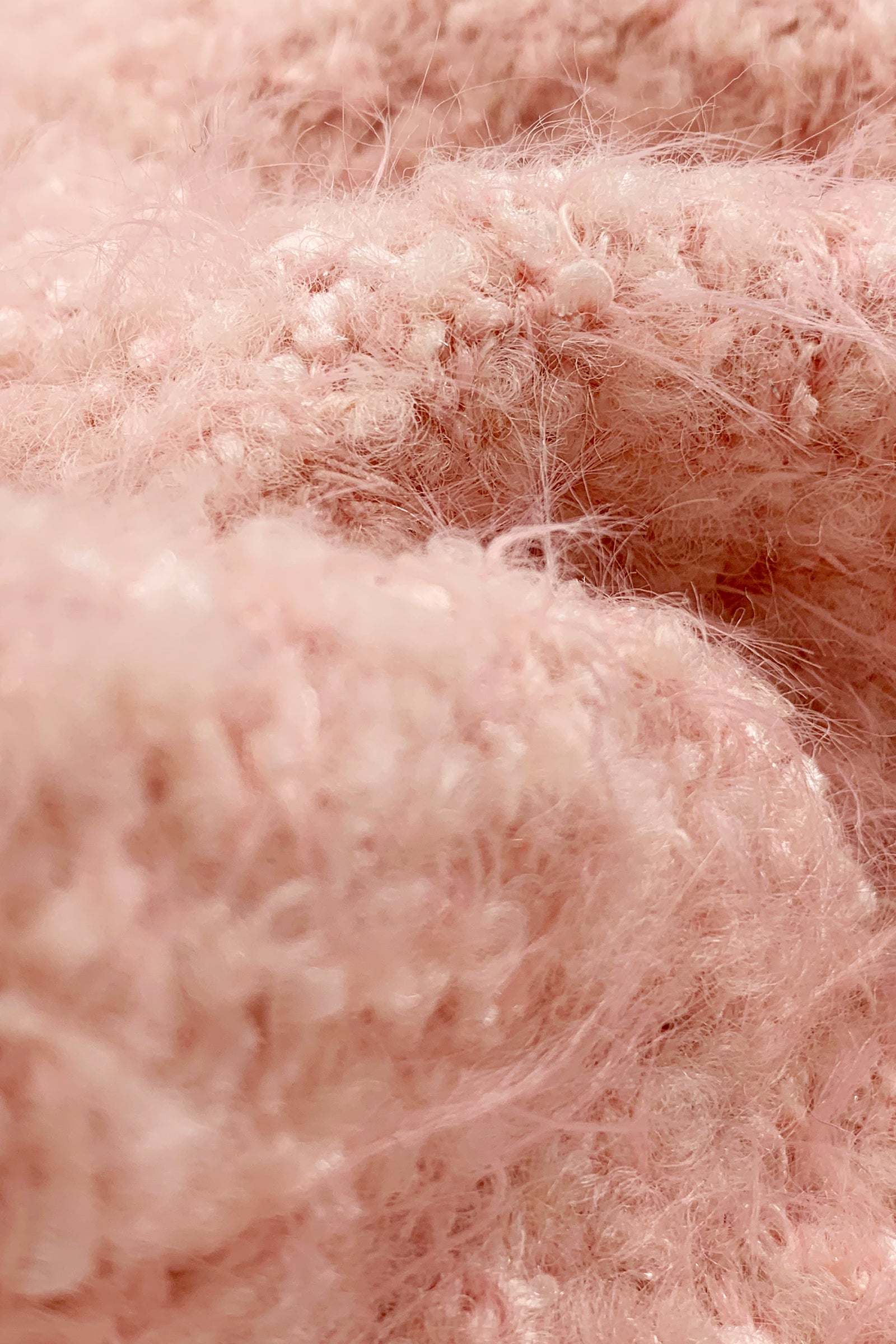 Misty Rose Wool-Blend Long Sleeve Button Up Pearl-Trimmed Jacket