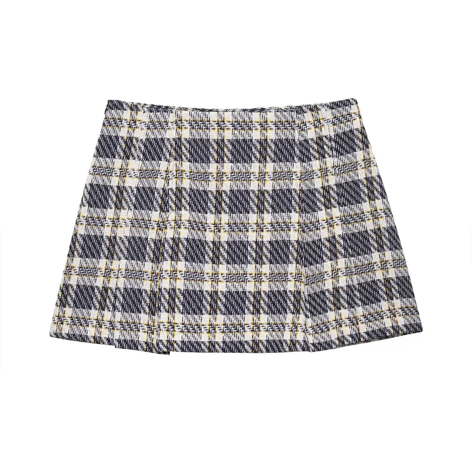 Plaid Tie Front Ruffle Tank Top and Dress Set