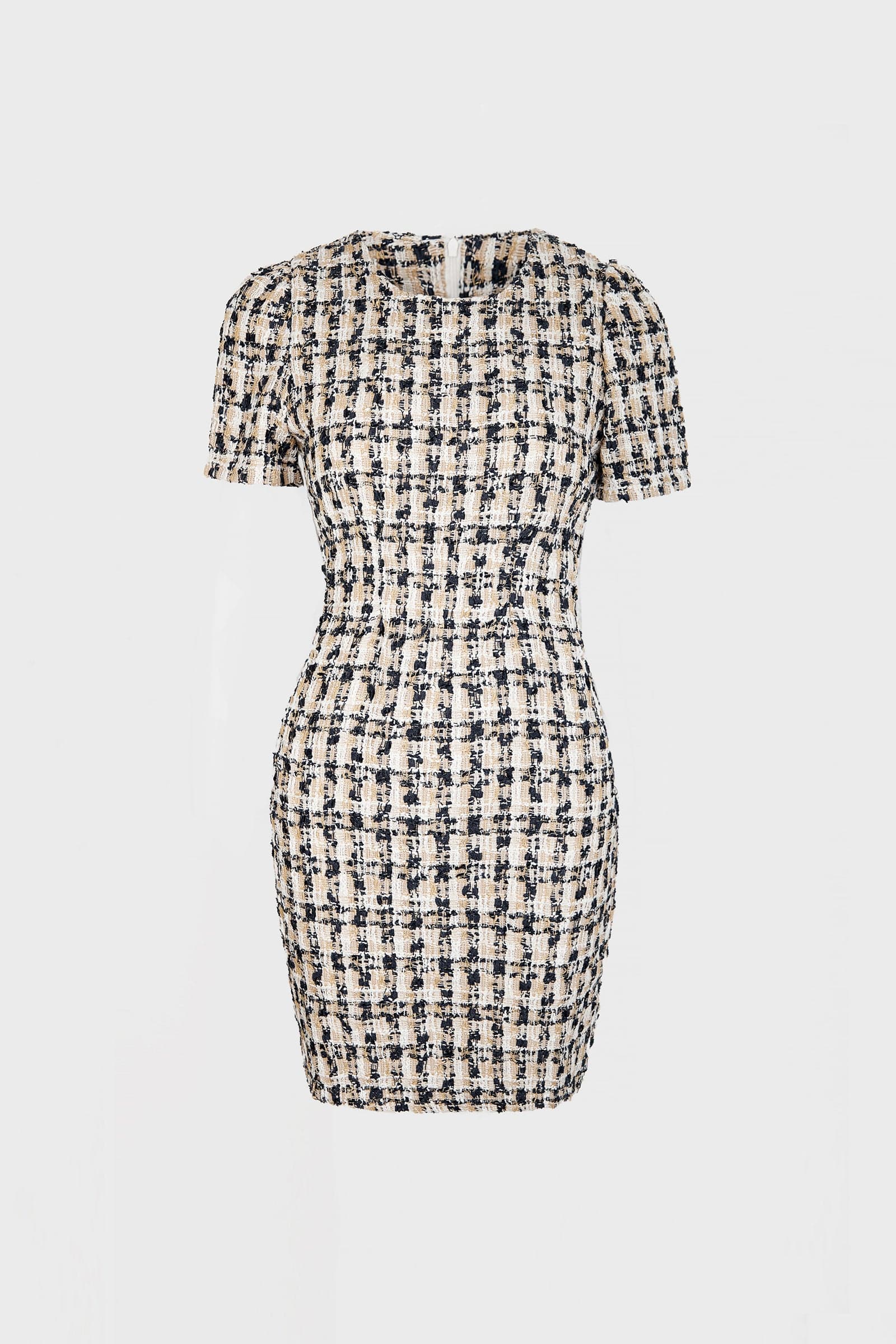 Midnight Blue Short Sleeve Crew Neck Mini Dress