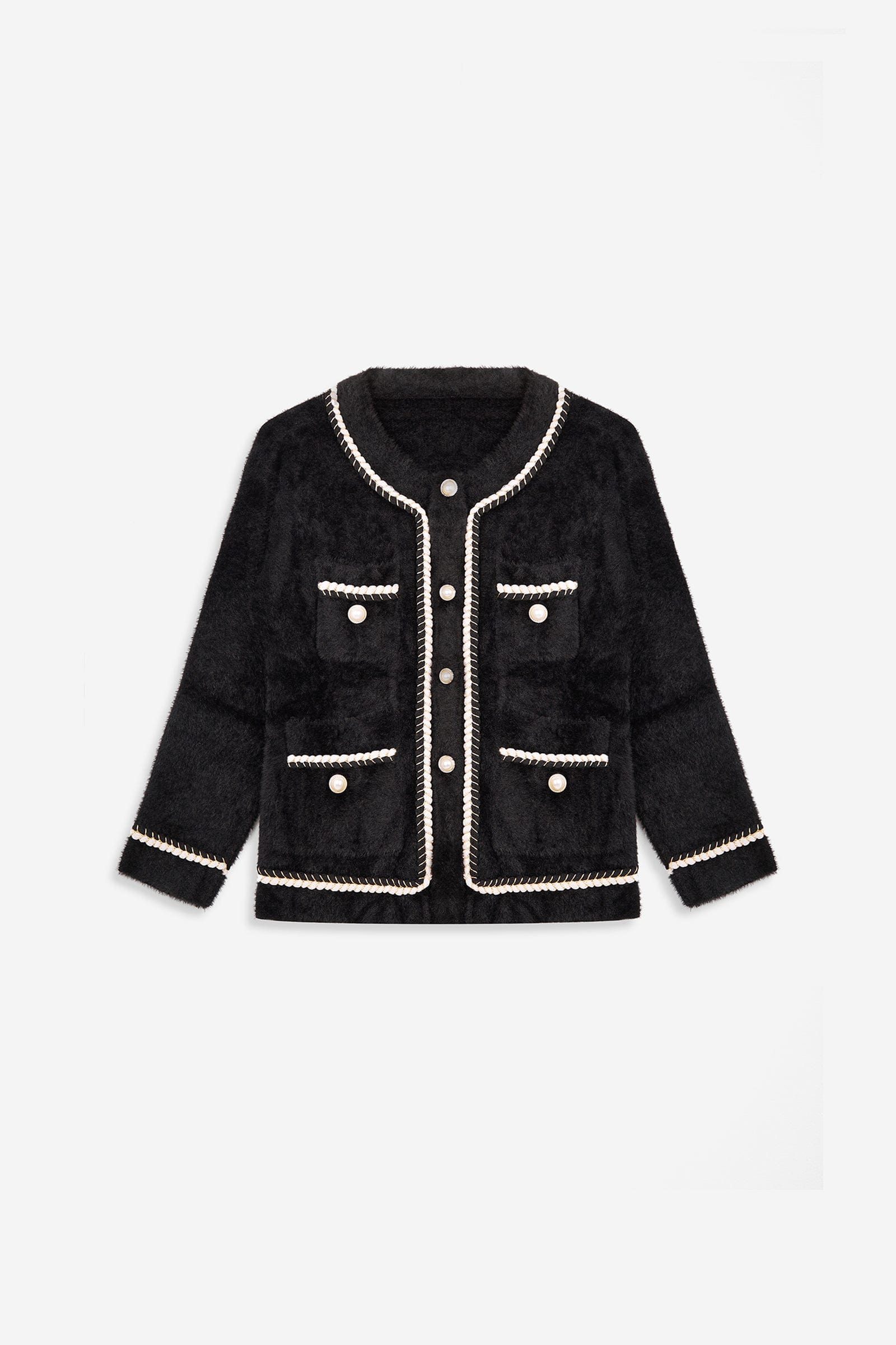 Yasmina Black Drop Shoulder Chunky Knit Cardigan