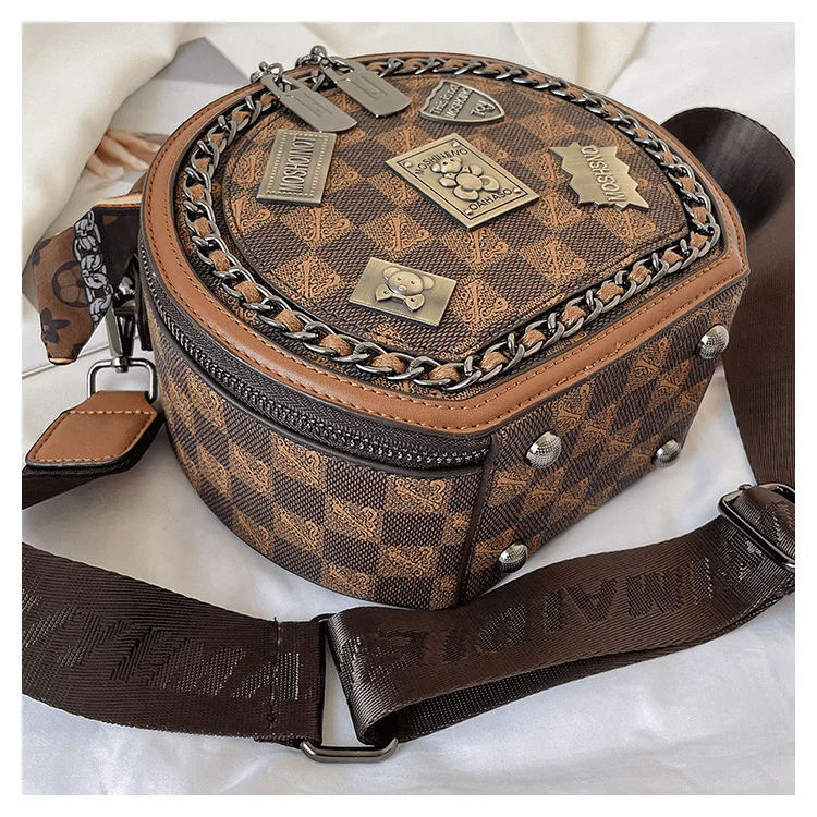 vintage bear badge print bags