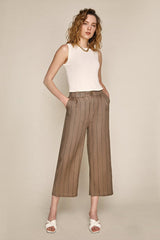 Ivory Round Neck Rib-Knit Tank Top