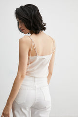 Courtney Beige Cowl Neck Tank Top