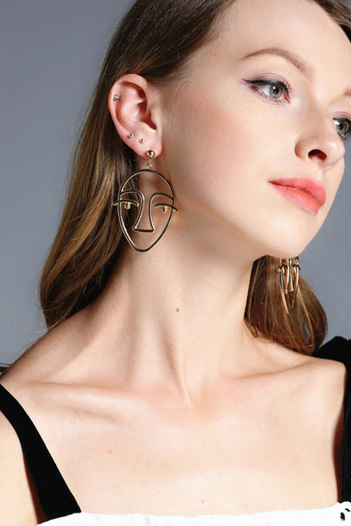 Metallic Face Earrings