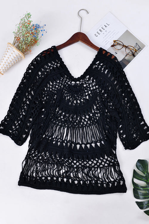 Flower Crochet Beach Blouse