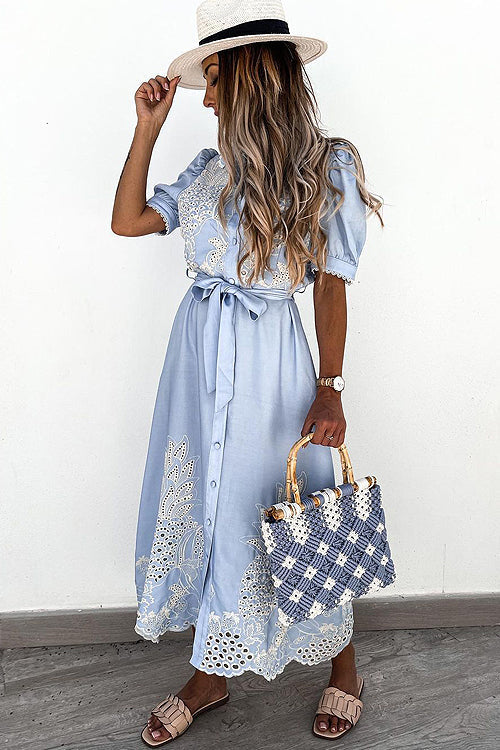 Exceptionally Pristine Embroidery Maxi Dress - 2 Colors