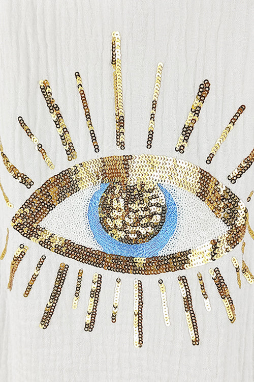 Summer Escapades Linen Sequin-Embroidered Top - 3 Colors