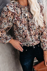 Delight Hunter Floral Print Long Sleeve Top