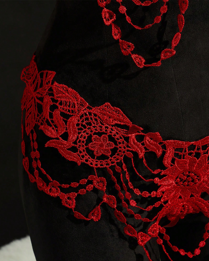 Lace Fringe Cutout Lingerie Set