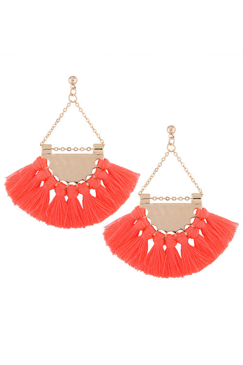 Metallic Tassel Sector Earrings