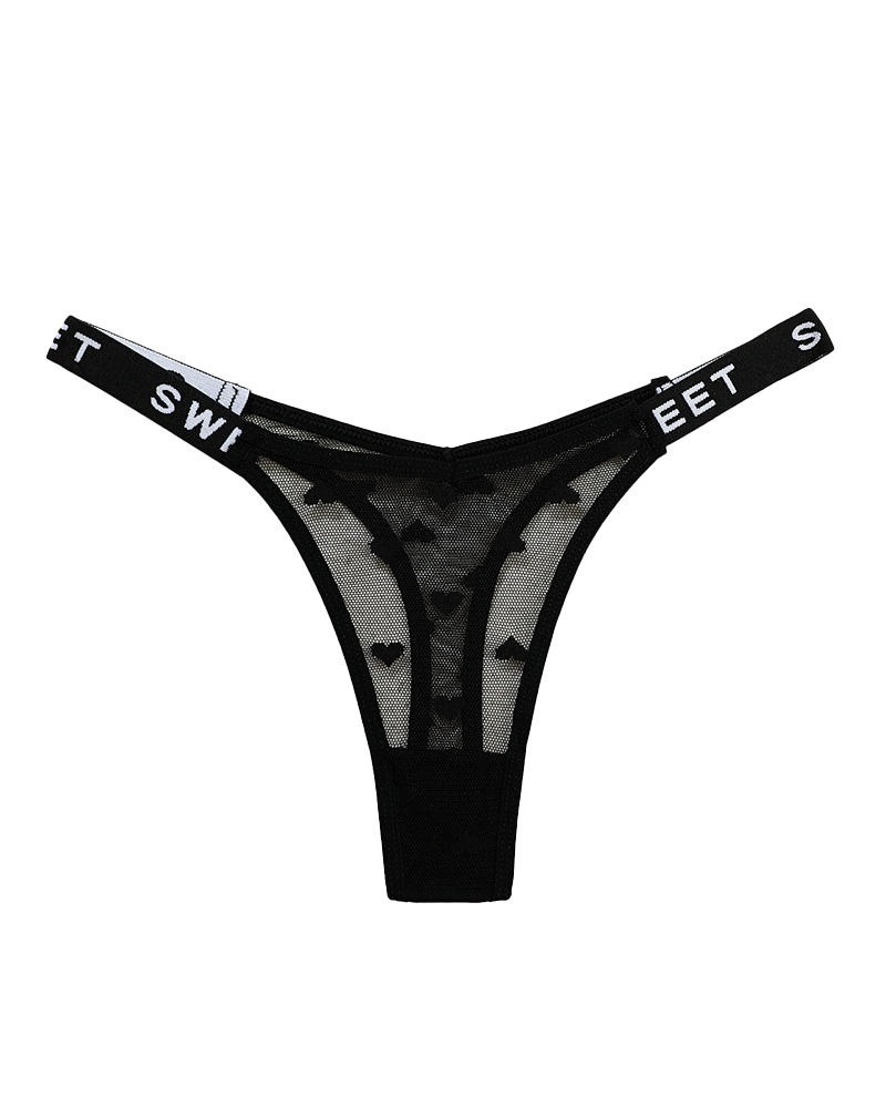 Heart Lace Thong Panties 3-Pack
