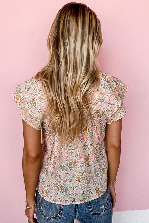 Happy Thoughts Floral Print Short Sleeve Top - 2 Colors