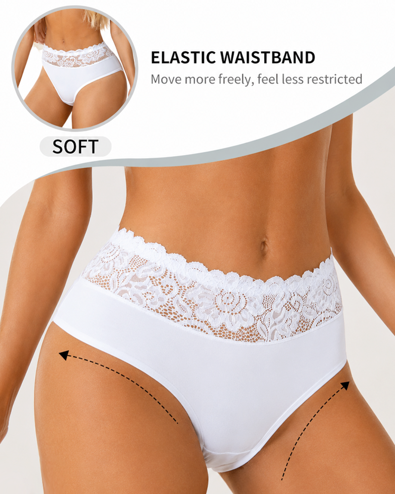 5-Pack Floral Lace High Elasticity Breathable Briefs