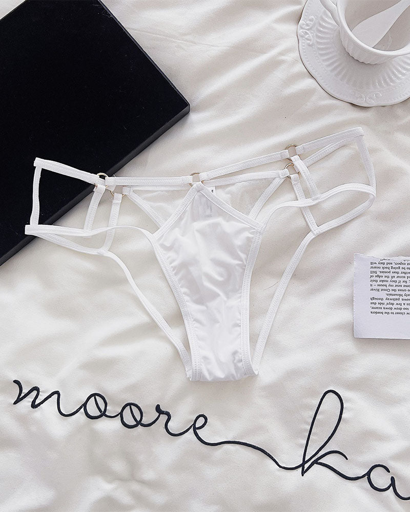 Cutout Crossover Strap Thongs