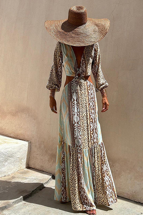 Silvana Printed Backless Mini Dress