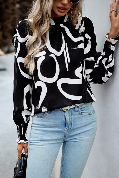 Certain Love Print Statement Sleeve Smocked Top - 5 Colors