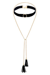Layered Tassel Choker Necklace