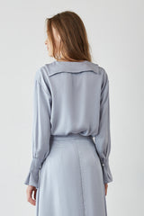 Keren Light Blue Puff Sleeve Shirt