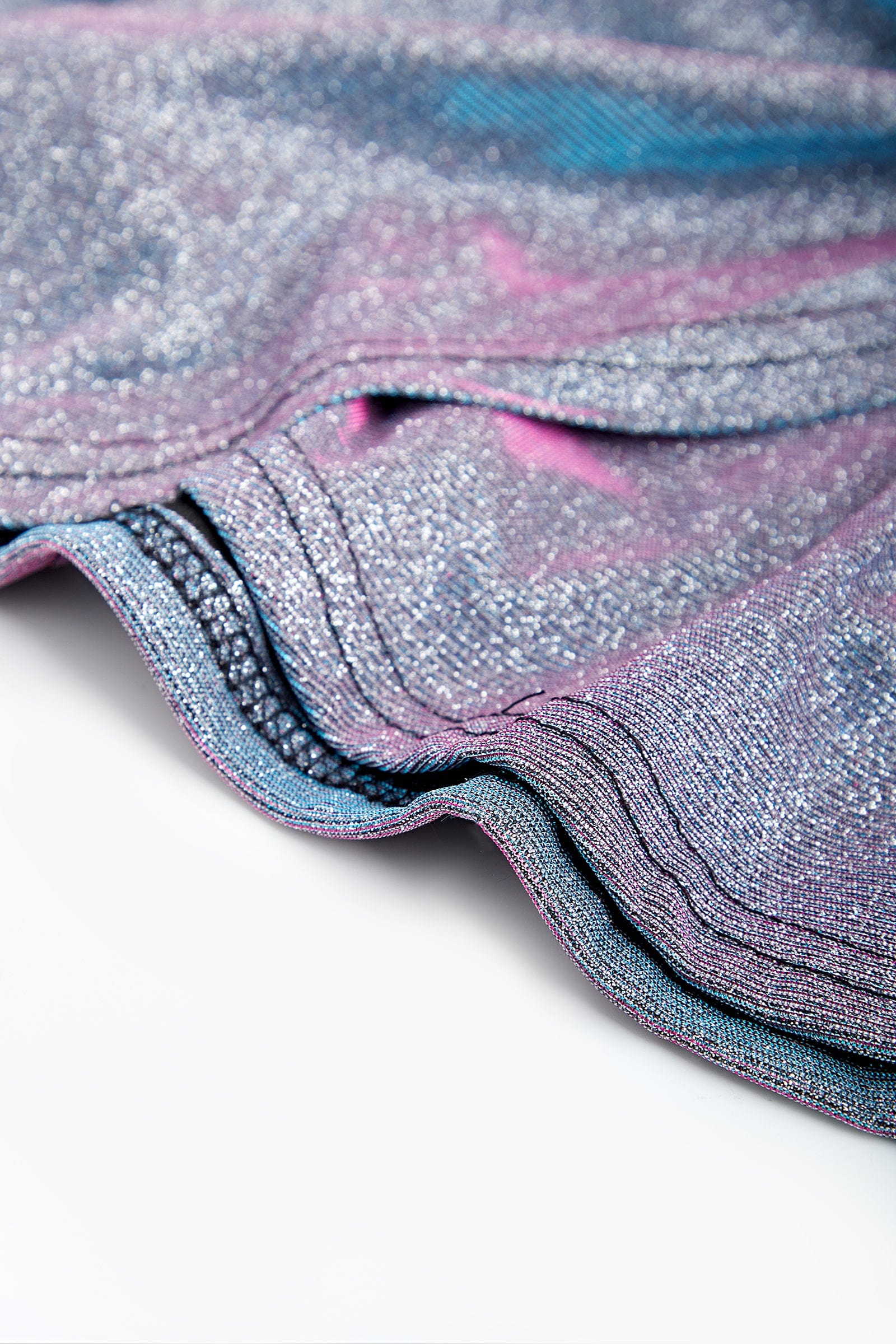 Havana Silver Sparkling Ruched Mini Dress