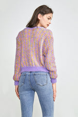 Oktober Medium Purple Button-Up Cardigan