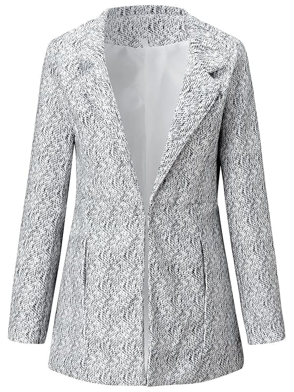 Solid Color Pocket Long Sleeve Open Front Coat