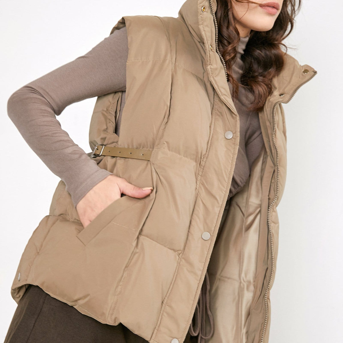 Mykel Sienna Stand Collar Puffer Vest