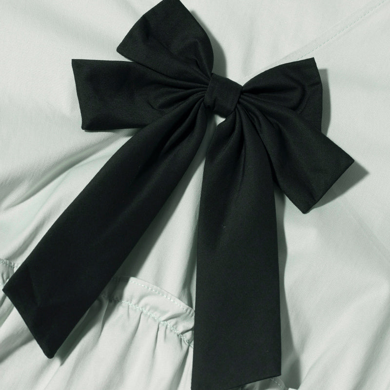 V-Neck Mini Dress With Bow