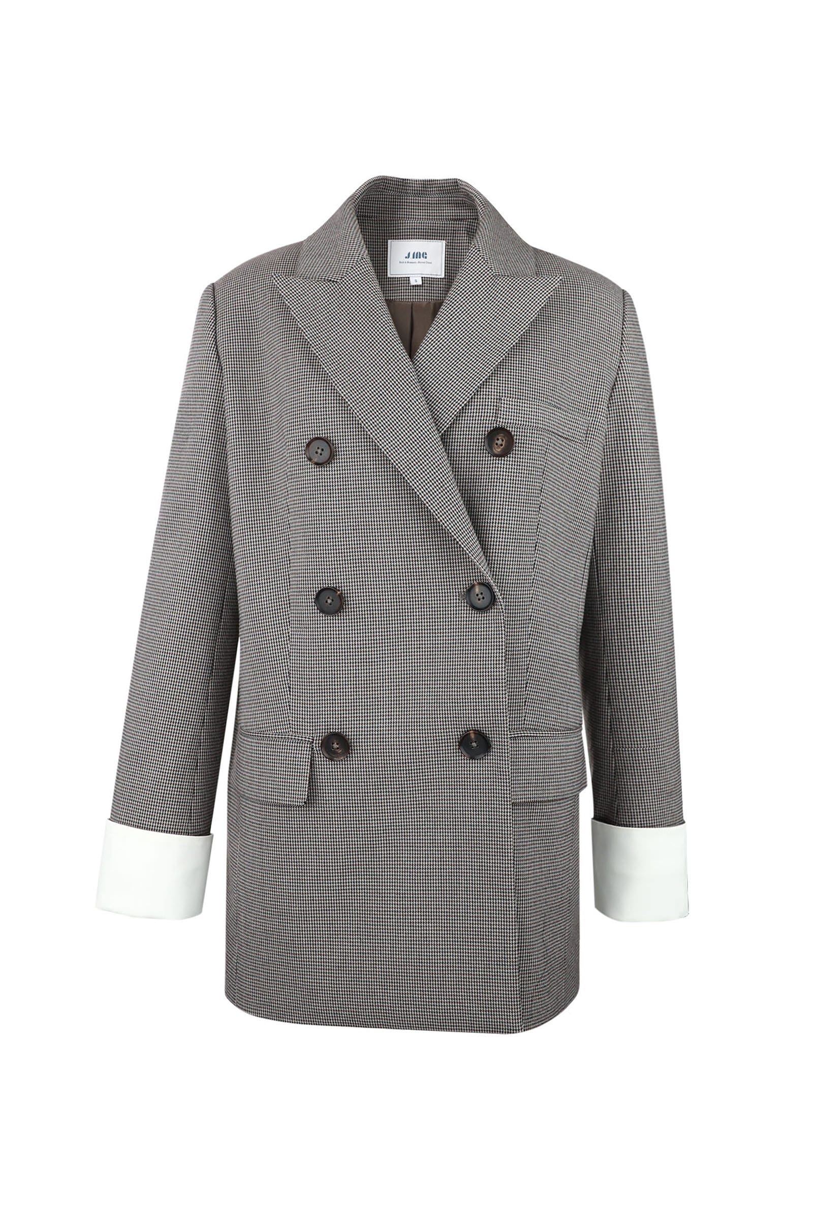 Herringbone Grey Oversized Blazer