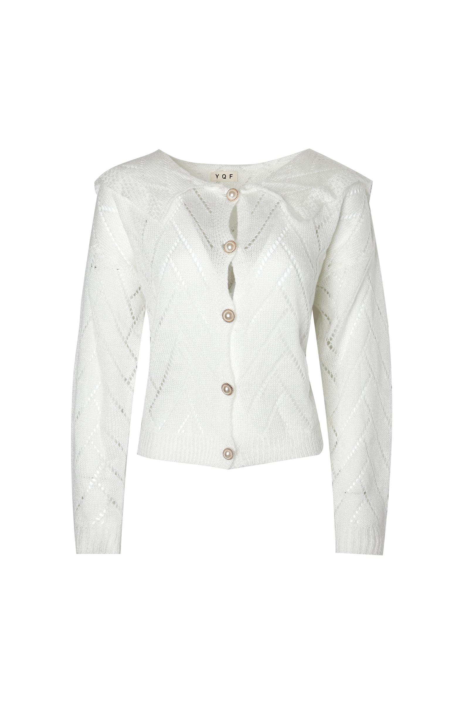 Linnea White Button-Up Cardigan