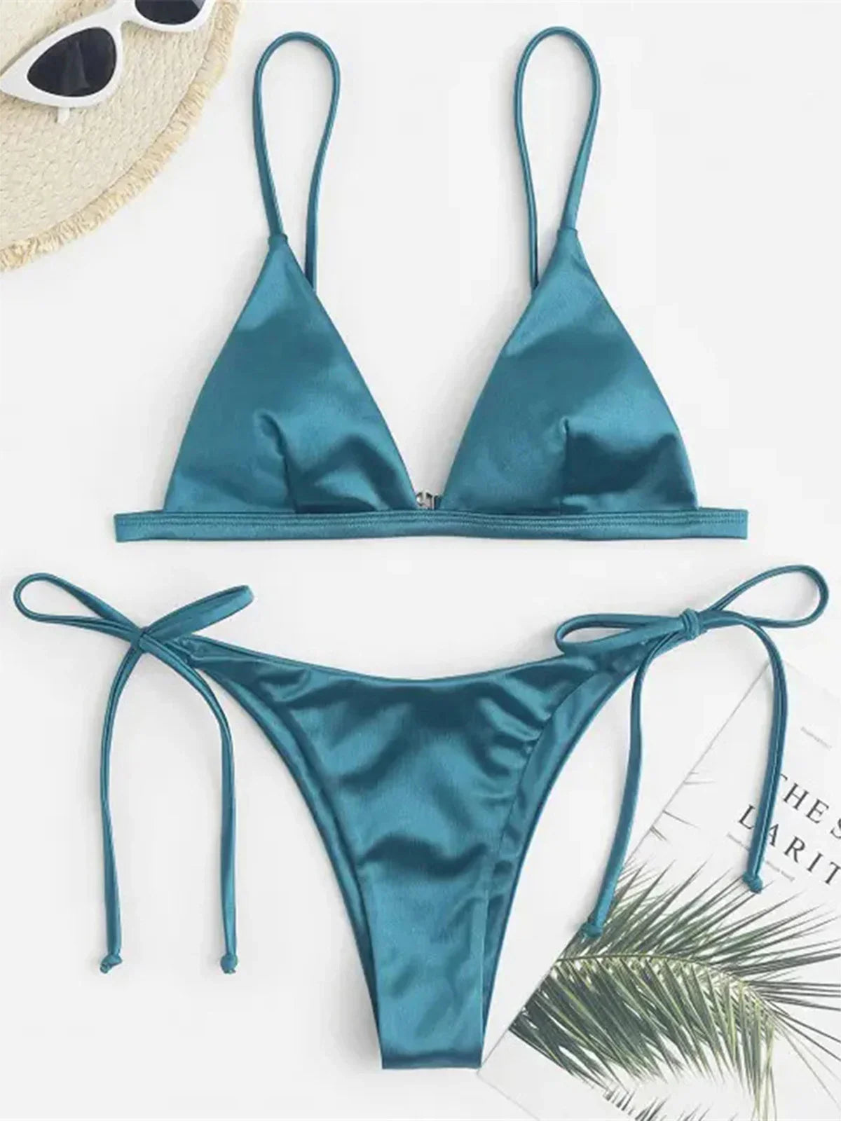 6 Colors Satin Bikini Two-pieces Bikini Set