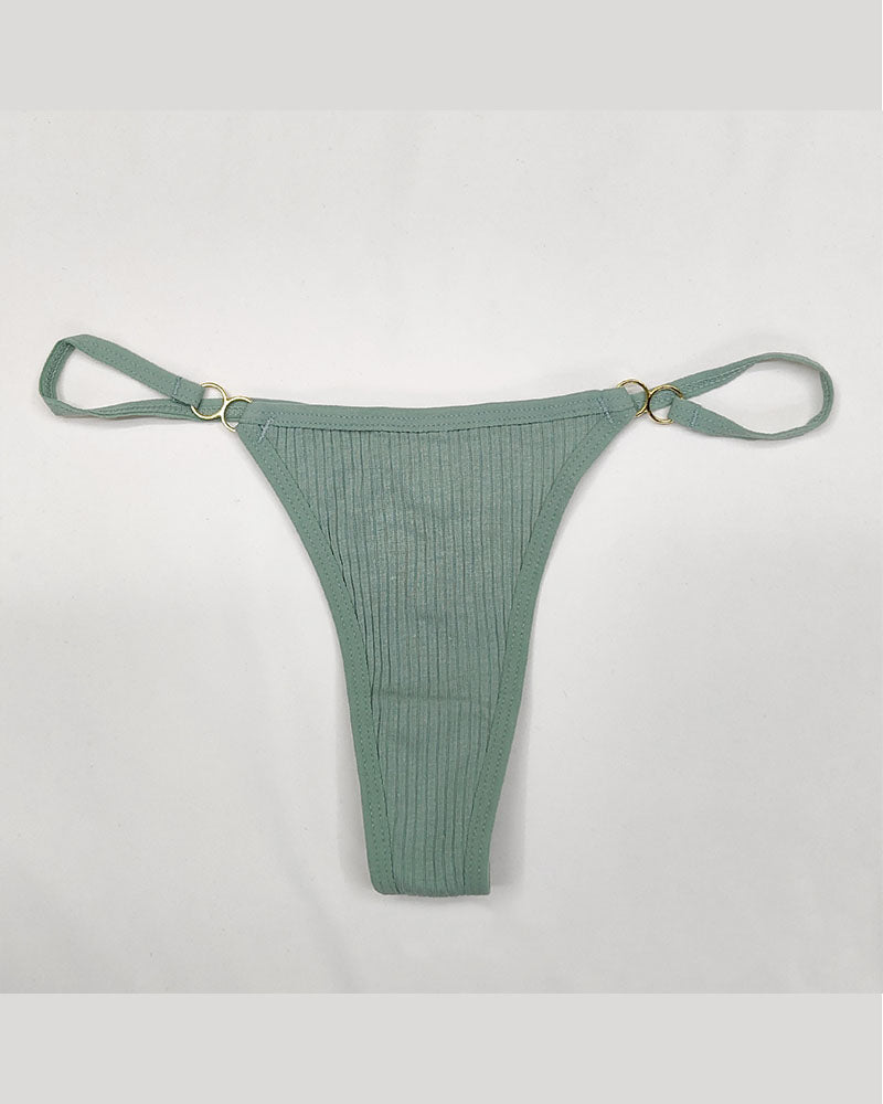 Cotton Threaded T-Pants Women's Low Waist Hip Lifting Fitness High Fork Fashionable Thong