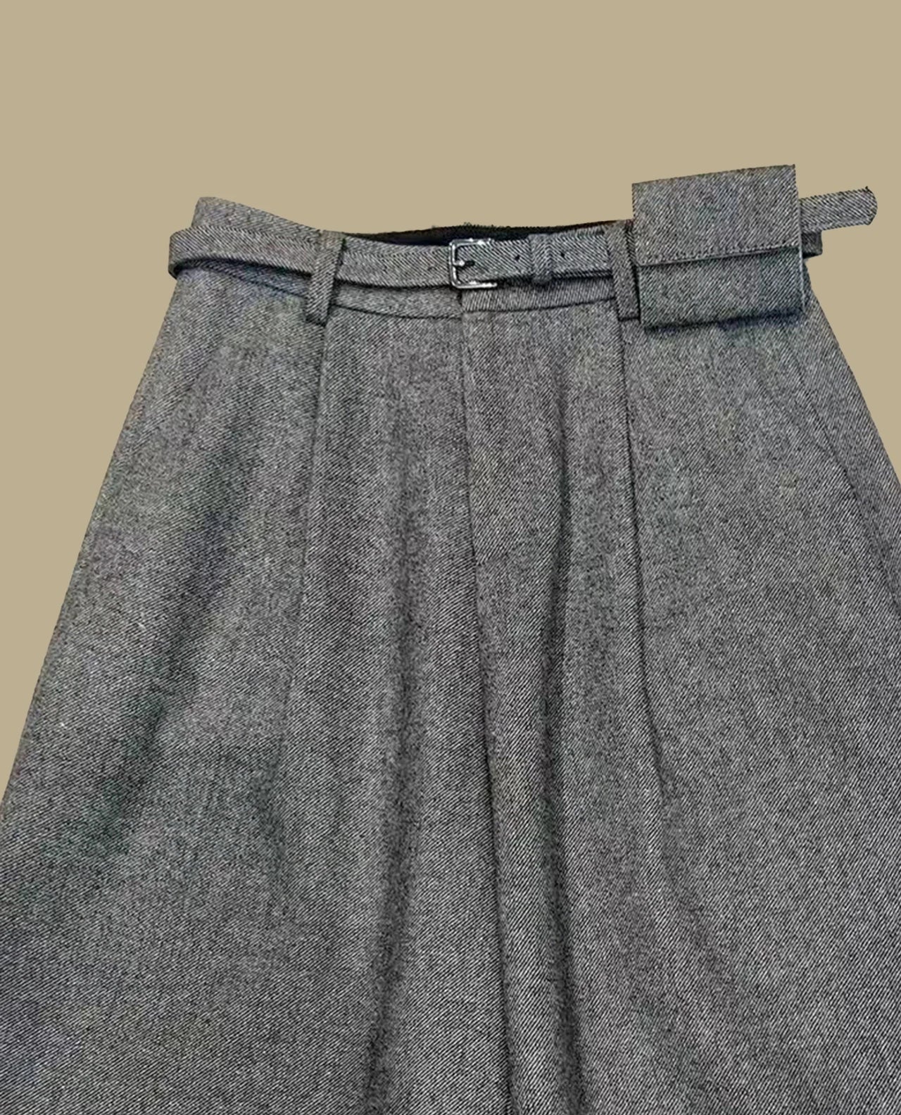 Minimalist Wool Blend Relaxed Fit Winter Pants