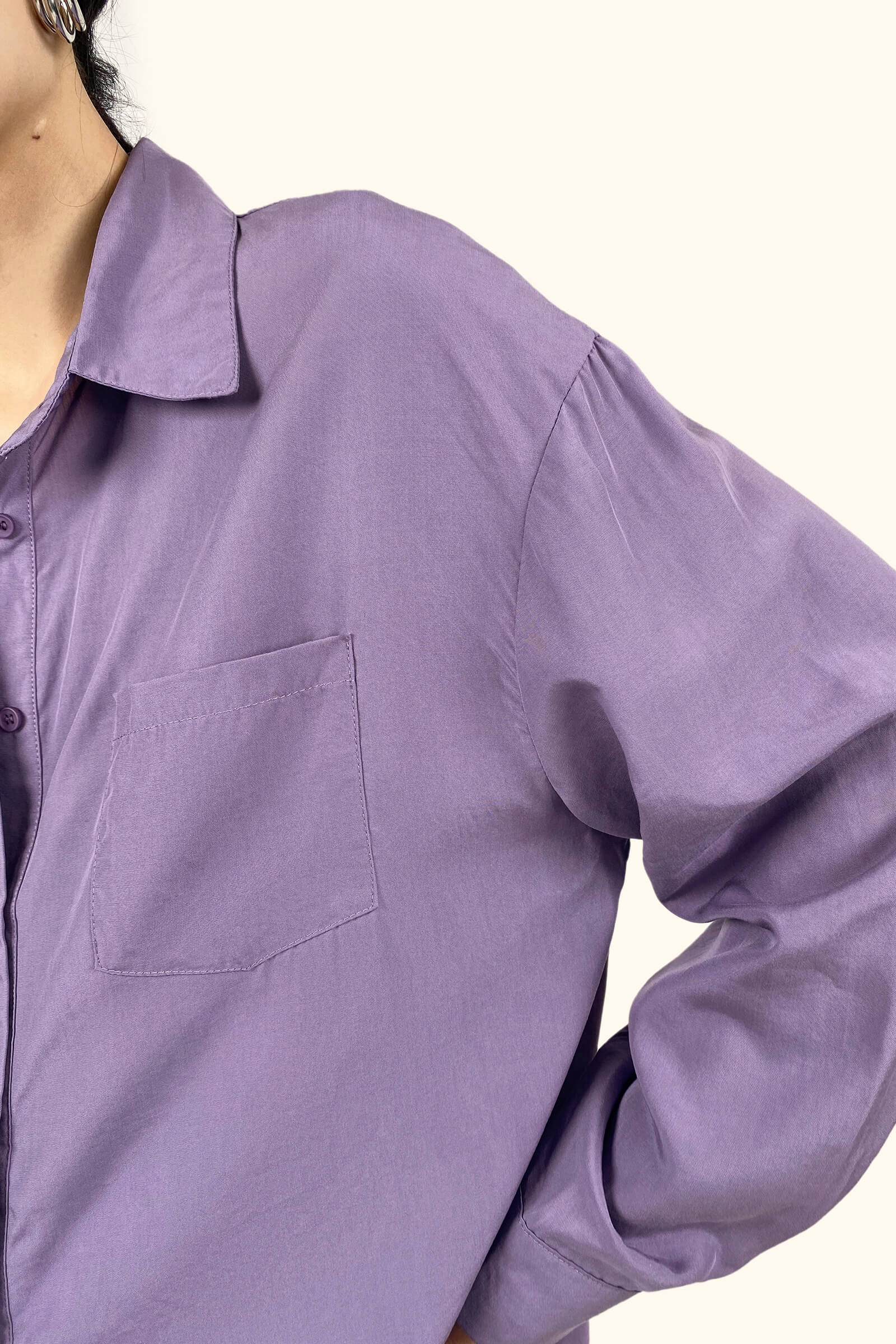 Slate Blue  Long Sleeve Button Front Shirt