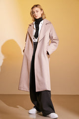 Thistle 100% Wool Notched Collar Tie Belt Coat