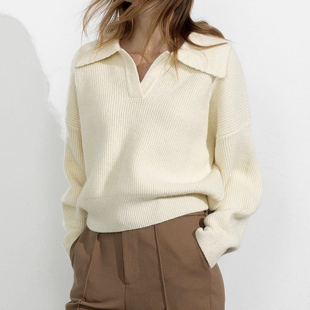 Henrietta Ivory Collared Sweater