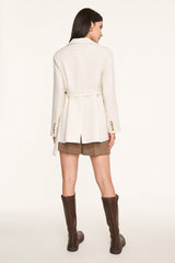 White Strap Detail Oversized Blazer