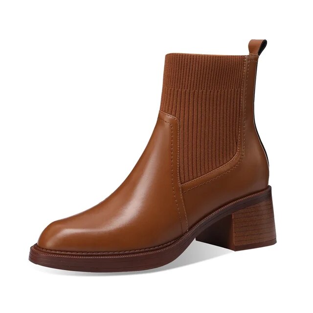 British style stretch slim fit sock boots