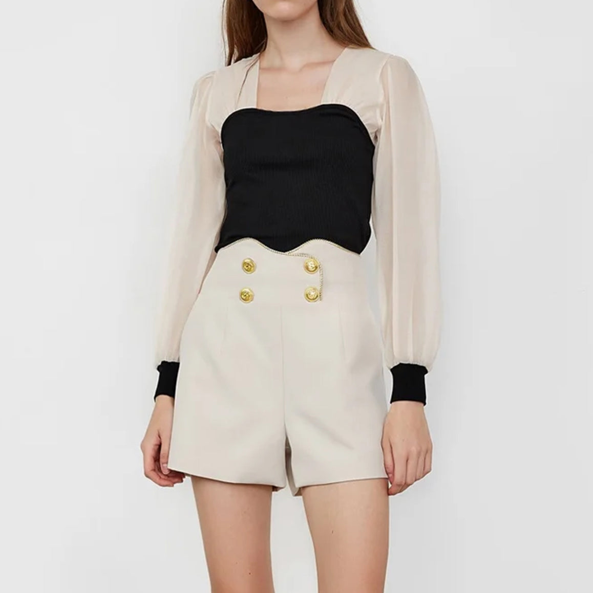 Emmalee Black Puff Sleeve Blouse