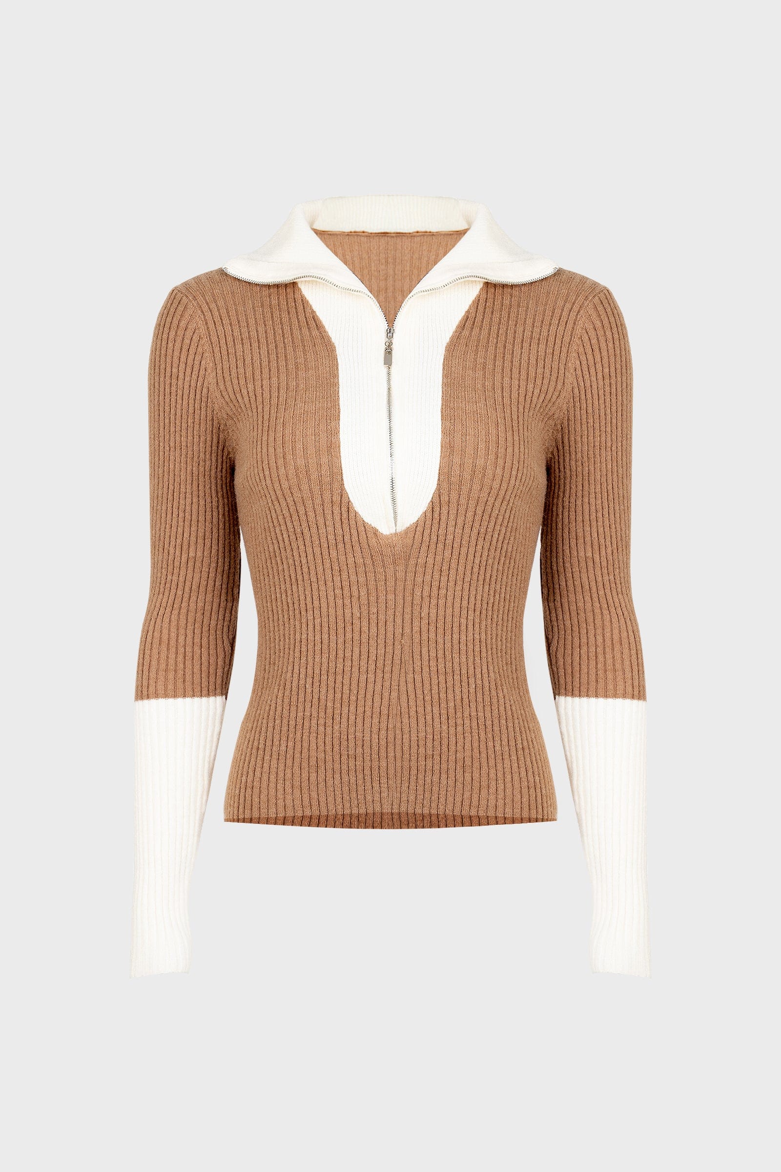 Yatzil Dark Golden Rod Premium Wool Contrast Sweater