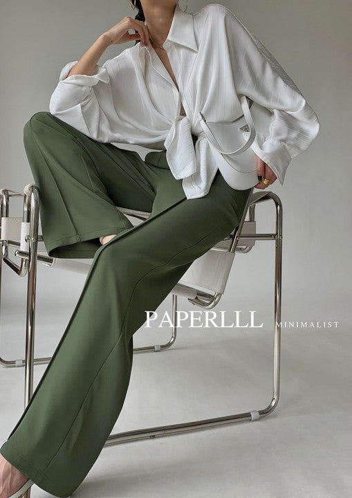 Satin Ballon White Sleeve Blouse