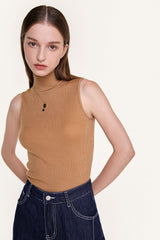 Peru Wool-Blend Mock Neck Sweater Vest