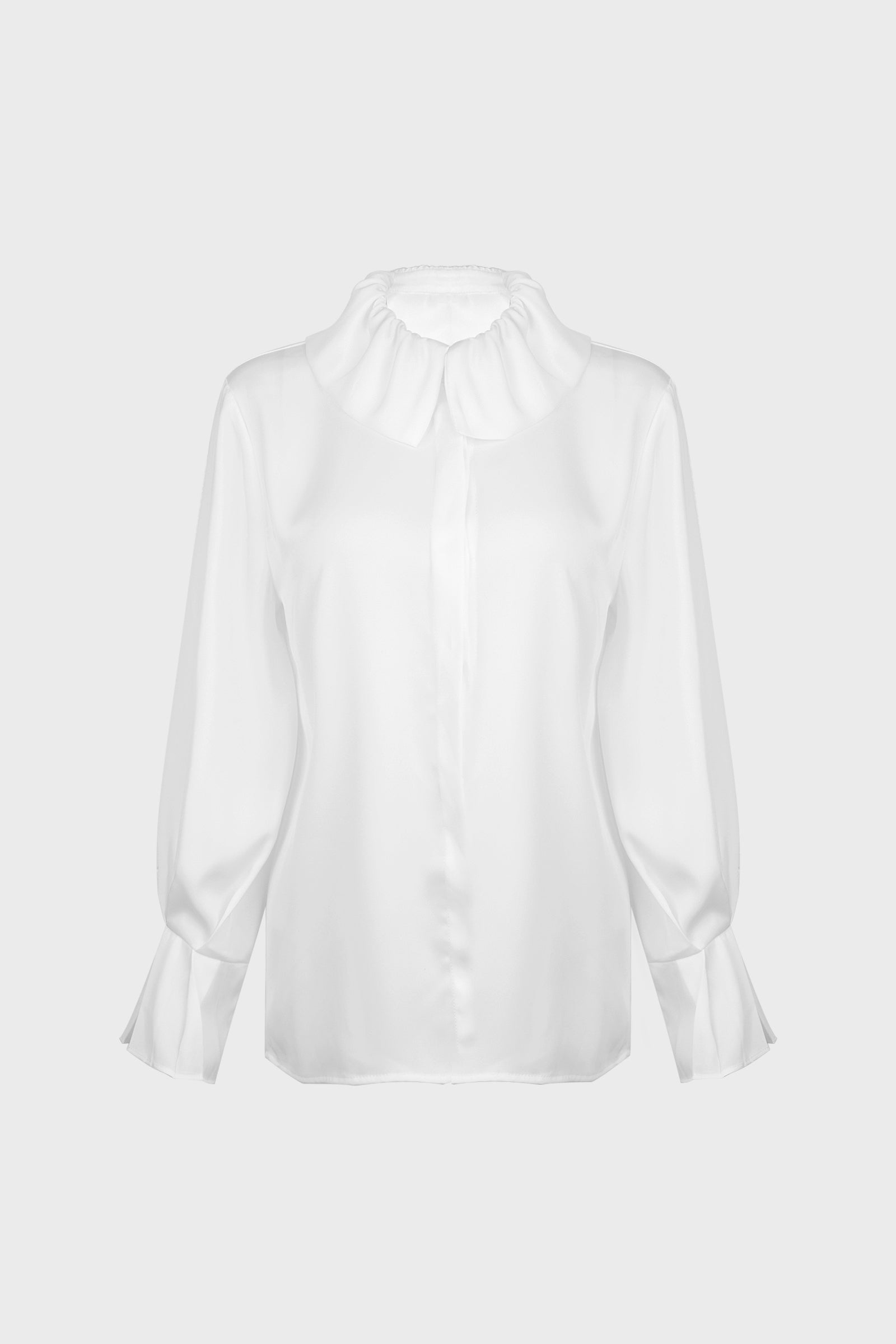 White Button-Front Long Sleeve Shirt